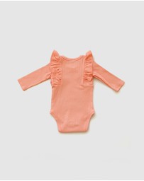 WITH LOVE FOR KIDS - Shimmy Wide Ribbed Long Sleeve Onesie - Babies
