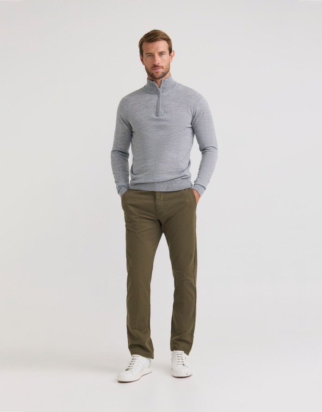 Oxford - Merino Zip Neck Pure Wool Pullover