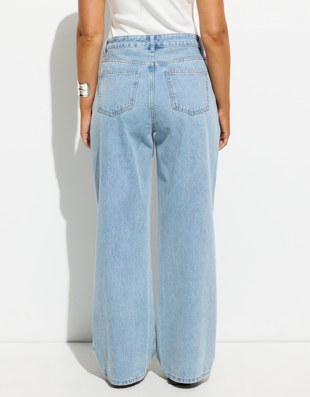 Dazie - Seattle Mid Rise Tie Front Baggy Jeans