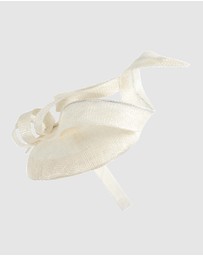 Max Alexander - Pillbox Cream Racing Fascinator