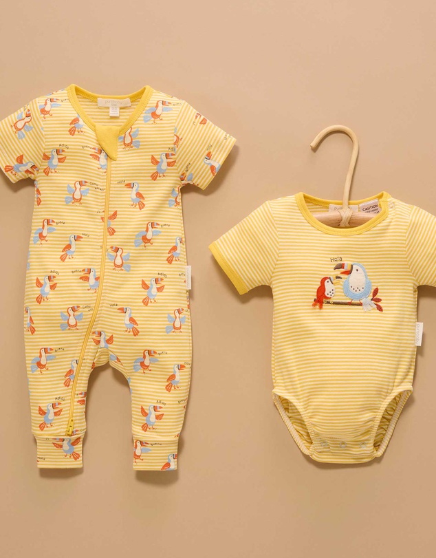 Purebaby - Rib Short Sleeve Growsuit -Kids-Babies