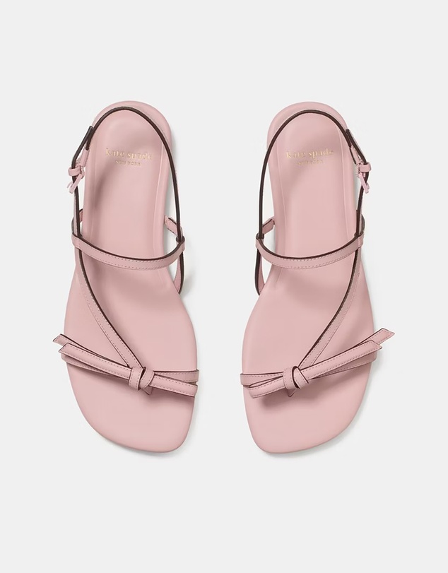 Kate Spade - Loop Crinkled Patent Leather Flat Sandals