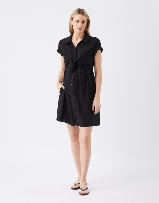 Ripe Maternity - Colette Tie Up Linen Dress