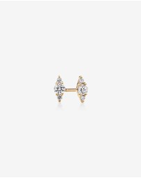 Michael Hill - 3 Stone Stud Earrings with .21 Carat TW Diamonds in 10kt Yellow Gold