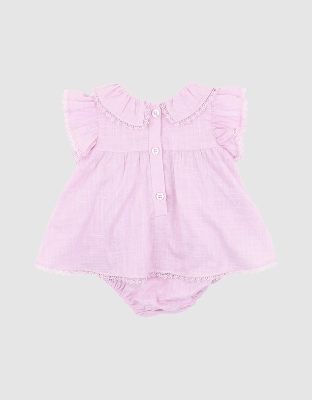 Bebe by Minihaha - Madelyn Embroidered Overlay Bodysuit - Babies
