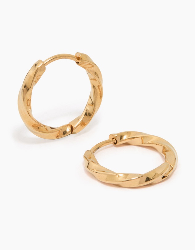 Lovisa - Waterproof Gold Plated Stainless Steel Twisted Hoop Earrings
