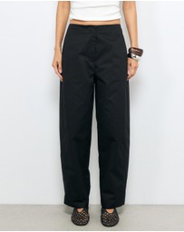 AERE - Organic Cotton Barrel Leg Trousers
