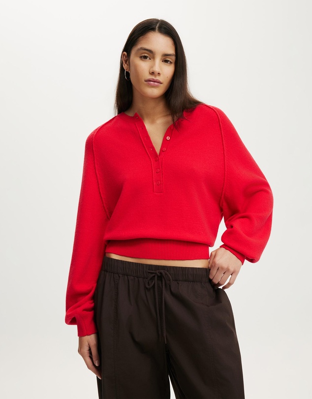Cotton On - Everfine Oversized Henley Knit