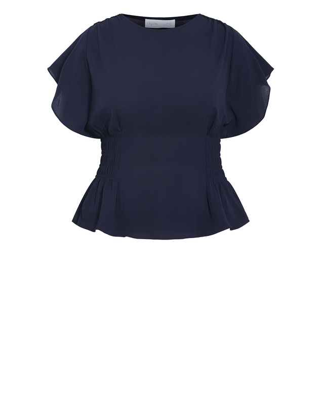City Chic - Plus size Zara Flutter Top - navy