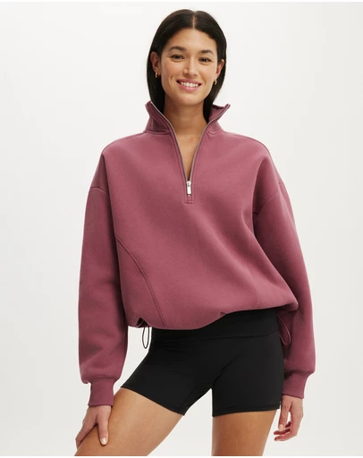 Cotton On Body Active - Plush Half Zip Sweatshirt