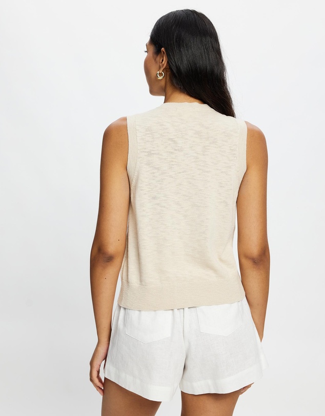 White By FTL - Kyra Button Tank