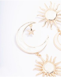 Lovisa - Gold Celestial Marble Drop Earrings