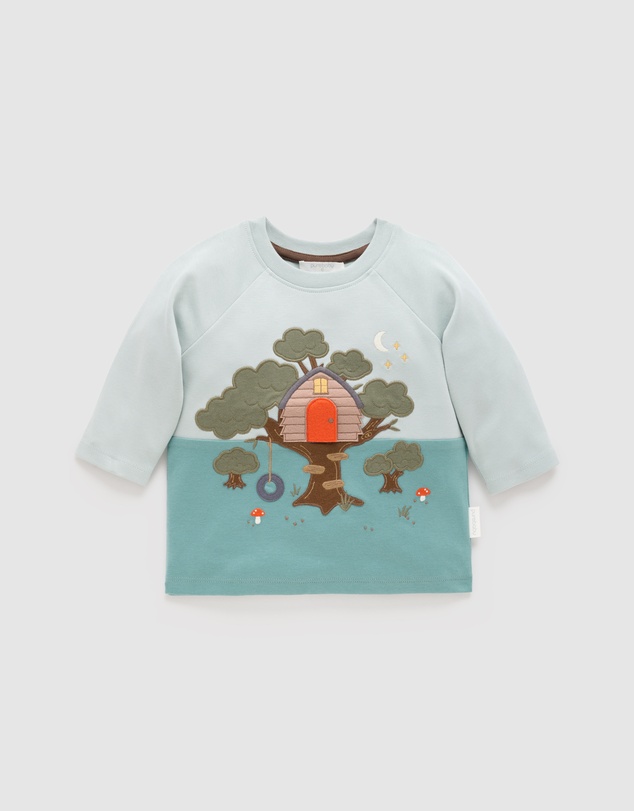 Purebaby - Tree House Thick Long Sleeve Tee -Kids-Babies