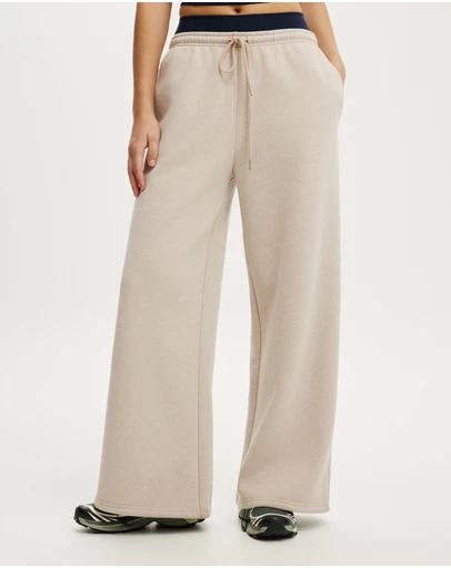 Cotton On Body Active - Plush Tie Waist Wide Leg Sweatpants