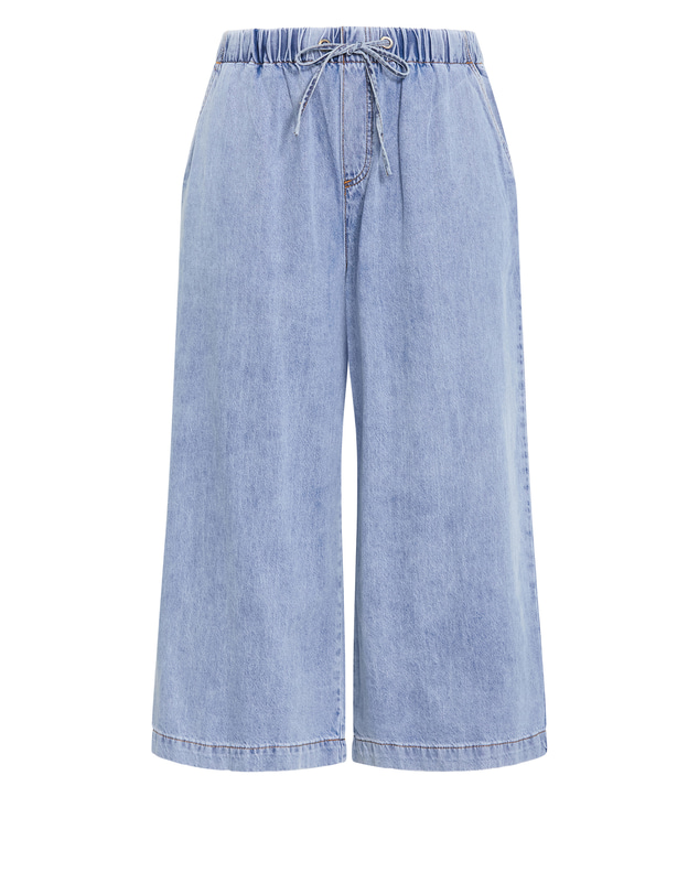 City Chic - Plus size Tiana Cotton Denim Crop Pant - ice wash