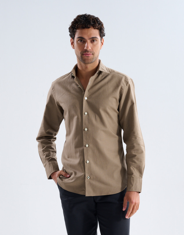 3 Wise Men - 3 Wise Men Shadow Brown Linen Shirt