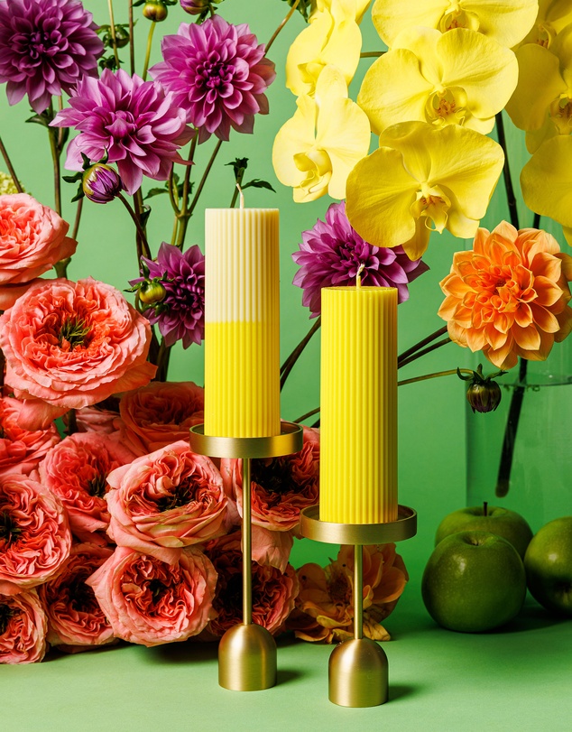 XRJ Celebrations - Pillar Neon Yellow Candle