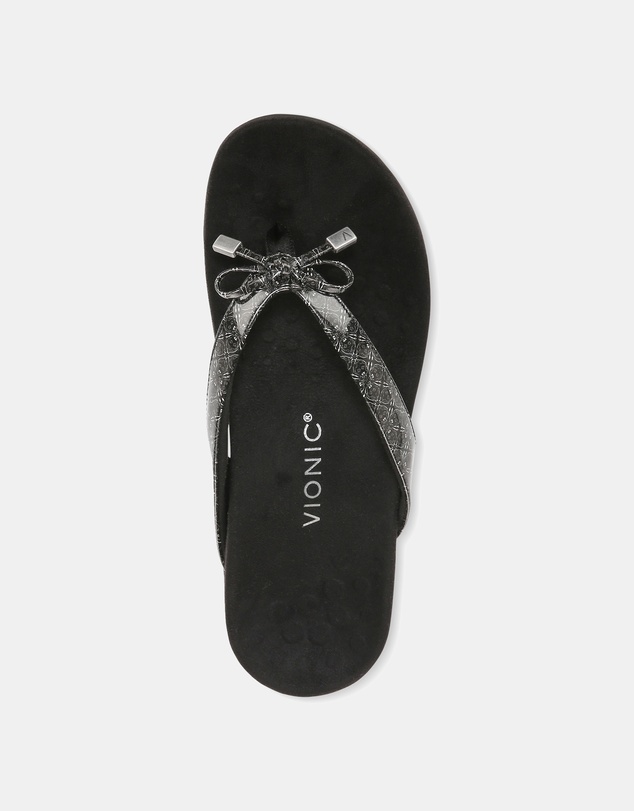 Vionic - Bella Toe Post Sandal - Black Lizard