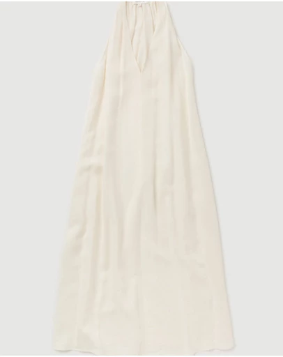 Revibe - Repaired Assembly Label Linen Blend Halter Dress