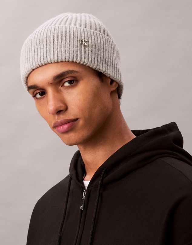 Calvin Klein - Wool Blend Signature Logo Beanie
