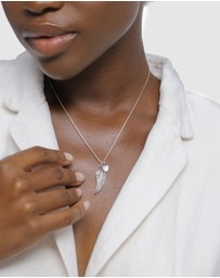 Elli Jewelry - Necklace Crystal Feather 925 Sterling Silver
