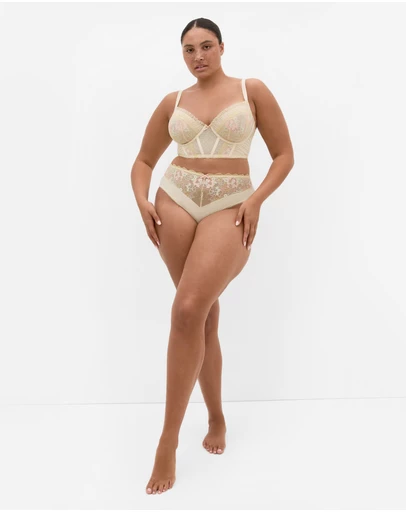 City Chic - Amelie Underwire Longline Bra - Lemonade