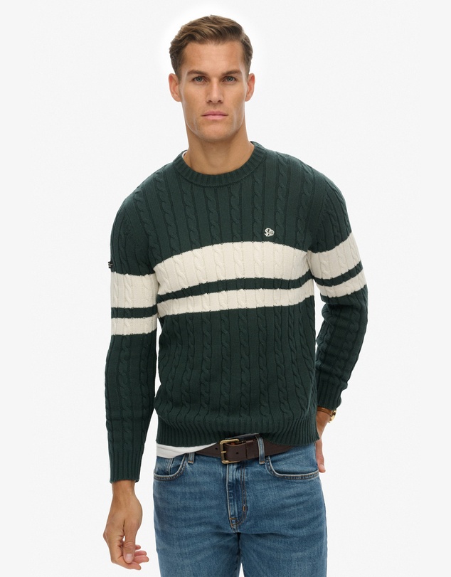 Superdry - Cotton Stripe Cable Jumper