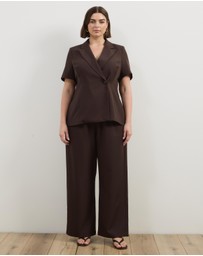 Atmos&Here Curvy - Marlow Tie Waist Tailored Pants