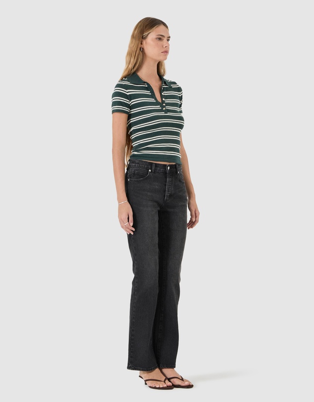 Rolla's - Lady Knit Polo Top - Deep Green