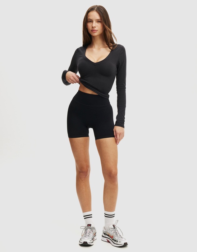 Cotton On Body Active - Ultra Soft Plunge Front LS Top