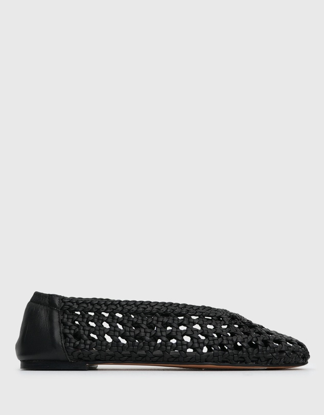 Betts - Izzy Leather Woven Ballet Flats