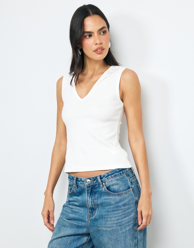 AERE - Cotton V Neck Tank