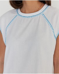 ALEXANDRA - Hudson Tank White/Electric Blue