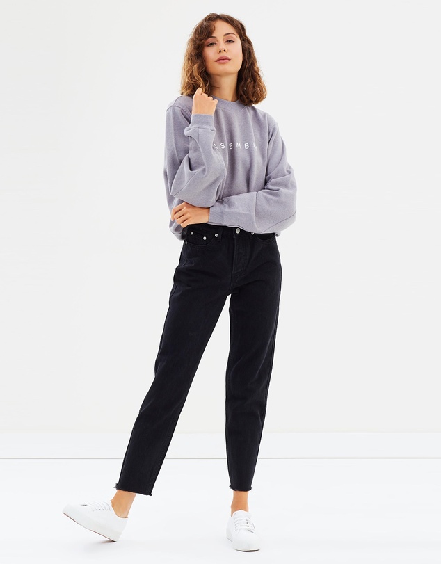 Assembly Label - High Waist Rigid Frayed Jeans