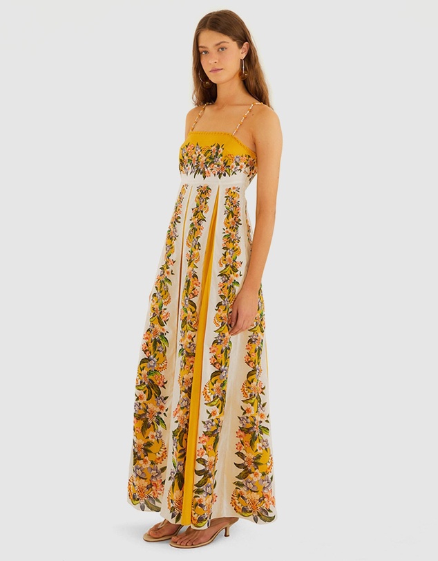 Farm Rio - Sand Hilo Stripes Maxi Dress