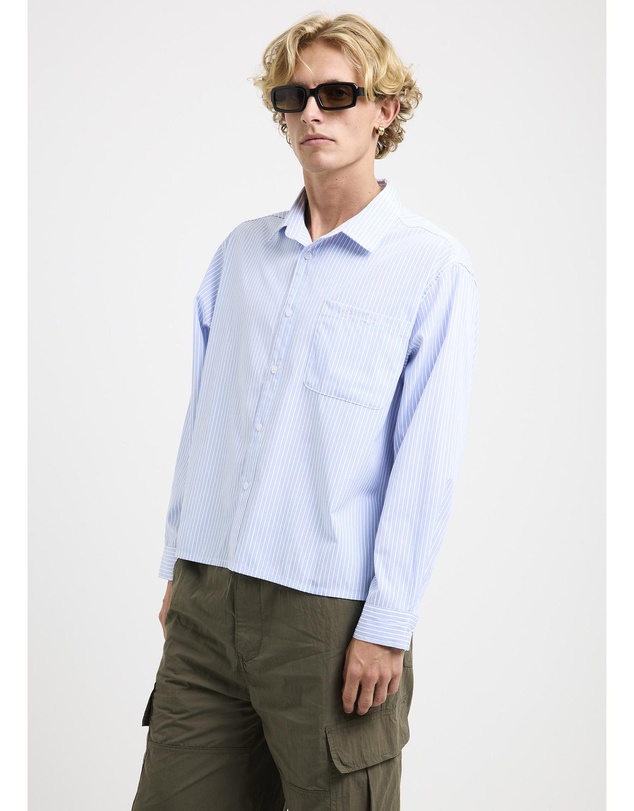 Black Noise White Rain - Miami Striped Long Sleeve Shirt