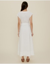 The Fated - Tuck Bodice Sleeveless Midi Dress