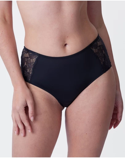 Bras N Things - Erin High Waist Brazilian Knicker - Black
