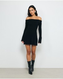 AERE - Gabi Off Shoulder Knitted Mini Dress