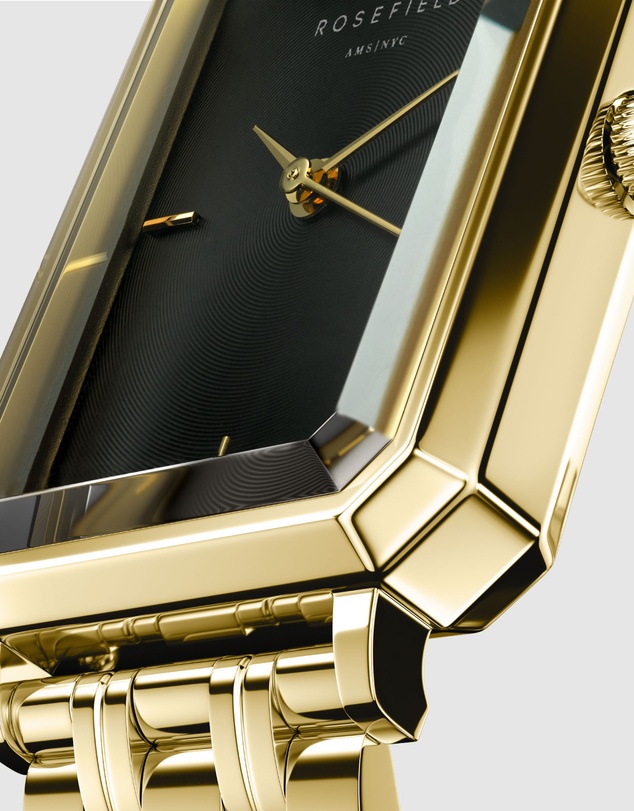 Rosefield - The Octagon - Gold With Black Dial