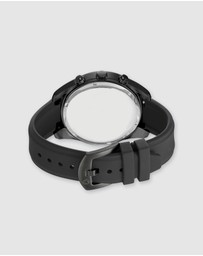 Maxum - Lansdowne Multifunction Chrono Black Case & Dial With & Black Silicone Band