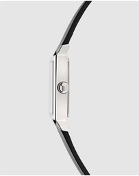 Ted Baker - Jaareth Silver-Tone Black Leather Watch