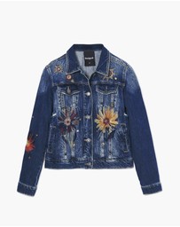 Desigual - Floral trucker denim jacket