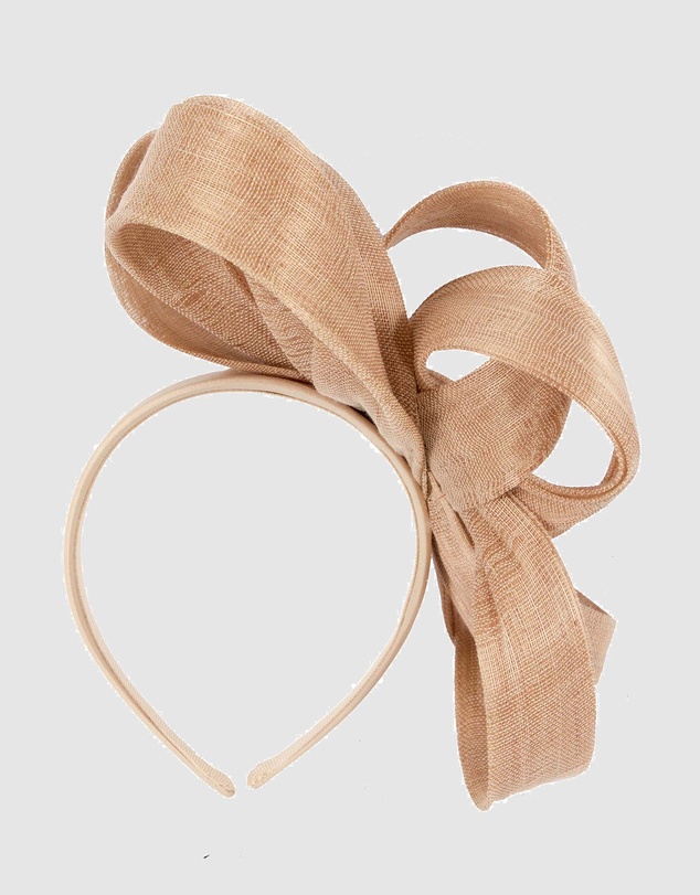 Fillies Collection - Nude Abaca Loops Racing Fascinator