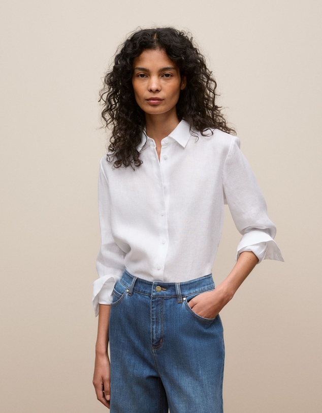 Trenery - Linen Classic Shirt in White