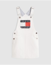 Tommy Hilfiger - Heritage Logo Pocket Denim Dungaree Dress - Kids