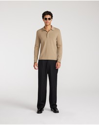 Calibre - Tipped Edge Long Sleeve Polo Sand