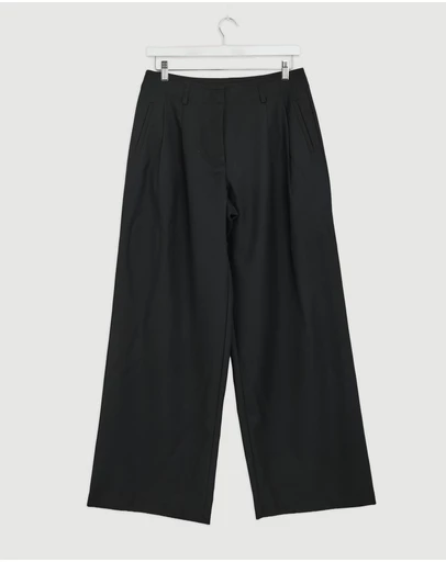 Revibe - Repaired Minima Esenciales Senna Wool Blend Wide Leg Pants - AU 12