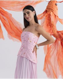 JUSTIN TONG - Cascade Pleated Gown