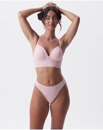 Bras N Things - Rib Basics Push Up Wirefree - Pink